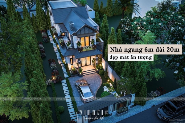 Những mẫu nhà ngang 6m dài 20m đẹp mắt, ấn tượng