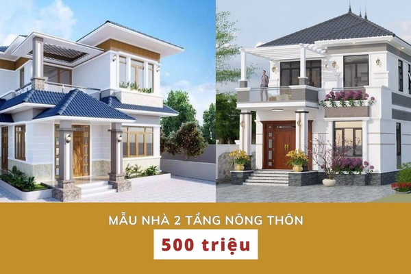 Những mẫu nhà 2 tầng nông thôn 500 triệu đầy đủ tiện nghi