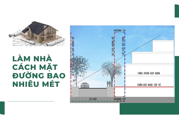 Làm nhà cách mặt đường bao nhiêu mét?
