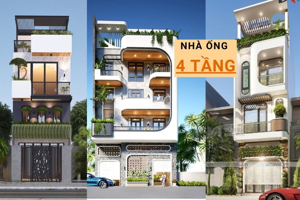 Hơn 50 mẫu nhà ống 4 tầng đẹp hiện đại dẫn đầu hiện nay
