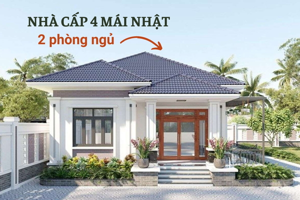 Mê mẩn với những mẫu nhà cấp 4 mái nhật 2 phòng ngủ được tìm kiếm nhiều nhất năm 2024