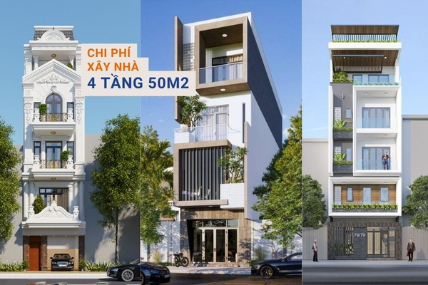 Chi phí xây nhà 4 tầng 50m2 là bao nhiêu?