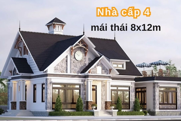 Những mẫu nhà cấp 4 mái thái 8x12m xu hướng mới nhất 2024
