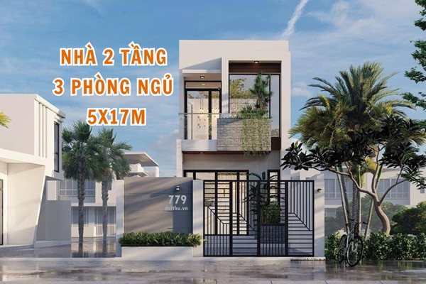 Những mẫu nhà 2 tầng 3 phòng ngủ 5x17 tiện nghi nhất