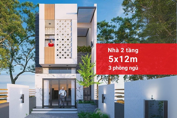 55 Mẫu nhà 2 tầng 5x12m 3 phòng ngủ đẹp thiết kế tiện nghi