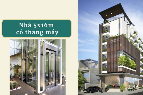 20 mẫu thiết kế nhà 5x16m có thang máy đẹp mắt cuốn hút