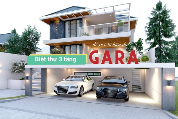 21+ Mẫu nhà biệt thự 3 tầng có gara xu hướng thiết kế 2024