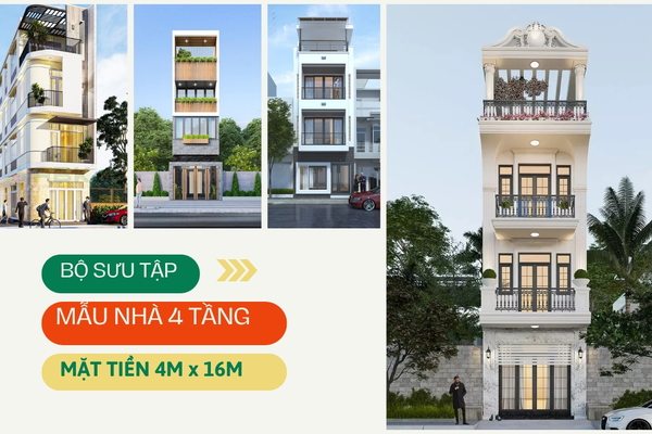 39 Mẫu nhà đẹp 4 tầng 4x16m tiện nghi, chi phí cực nhỏ