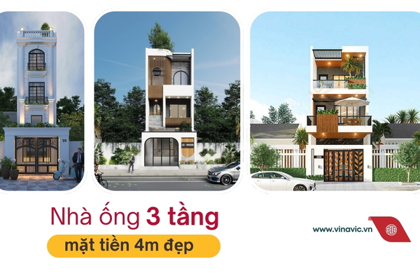 39 Mẫu nhà ống đẹp 3 tầng 4m đẹp được yêu thích nhất 2024