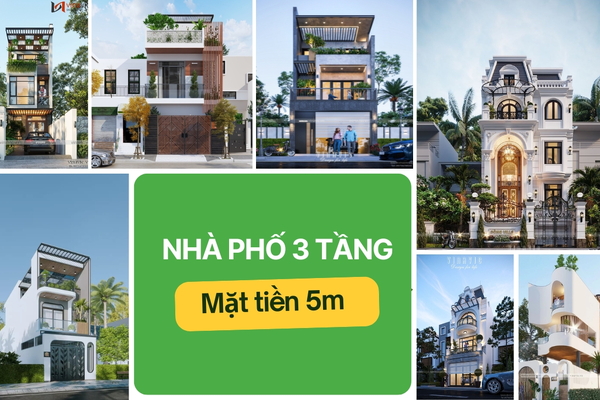 99+ mẫu thiết kế mặt tiền nhà phố 5m 3 tầng thịnh hành nhất 2025