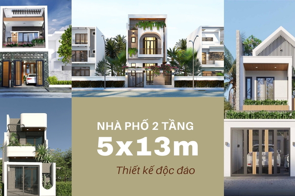 59 Ý tưởng thiết kế mẫu nhà phố 2 tầng 5x13m đẹp