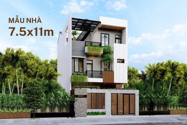 Top Mẫu Nhà 7.5x11m Đẹp Hiện Đại, Công Năng Tối Ưu 2025