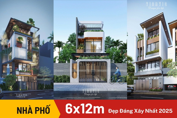 Top Mẫu Nhà Phố 6x12m Đẹp, Đa Tiện Ích Đáng Xây Nhất 2025