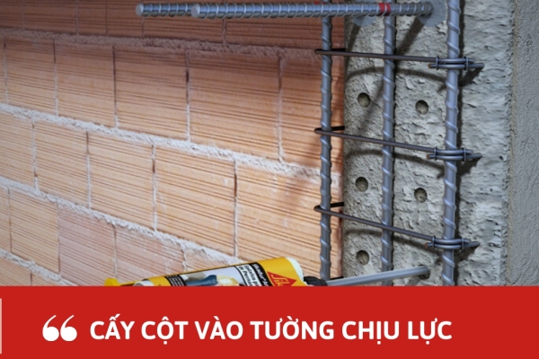 Cấy cột vào tường chịu lực là gì? Cách liên kết cột thép với tường xây