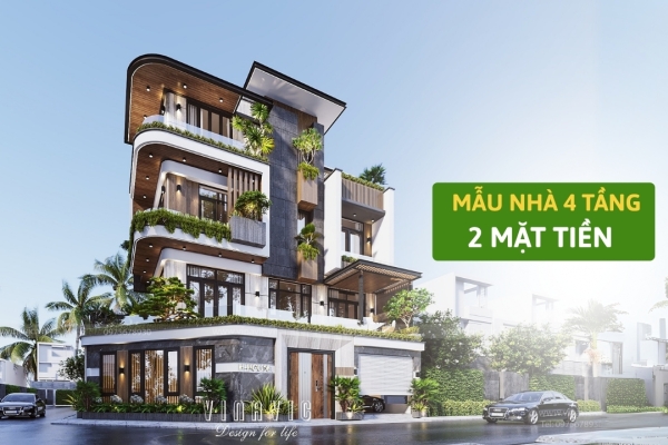 Chiêm ngưỡng 35 mẫu nhà 4 tầng 2 mặt tiền đẹp nổi bật giữa phố