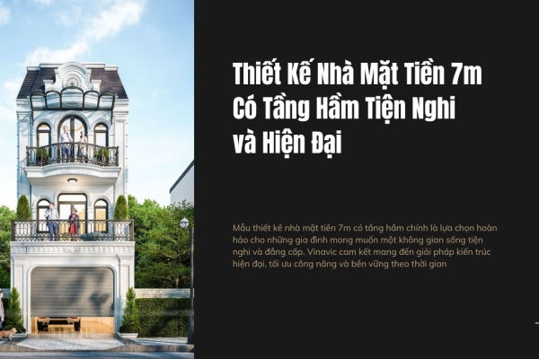 35 Thiết Kế Nhà Mặt Tiền 7m Có Tầng Hầm Tiện Nghi và Hiện Đại