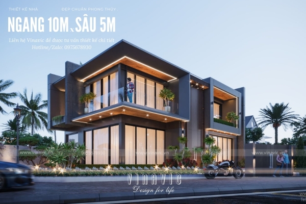 Thiết kế nhà ngang 10m sâu 5m thế nào để tối ưu công năng và chi phí?