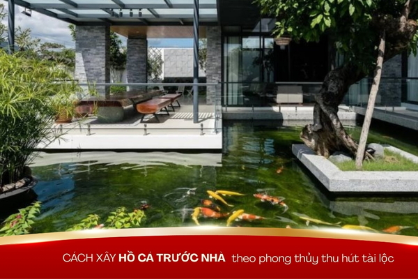 Cách xây hồ cá trước nhà theo phong thủy thu hút tài lộc