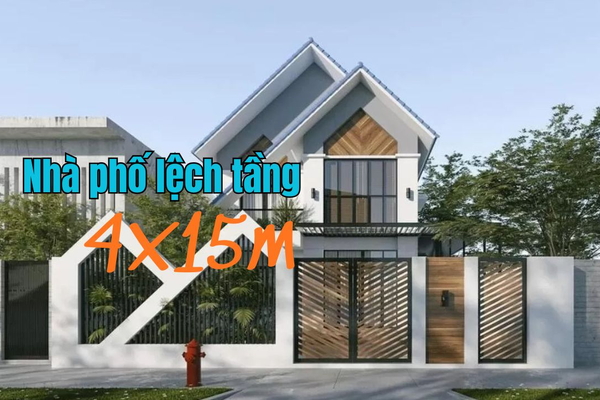 Nhà phố lệch tầng 4x15m – Giải pháp tối ưu cho không gian sống hiện đại