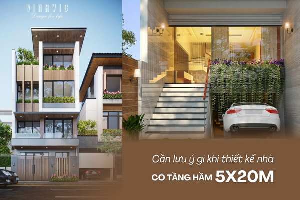 Lưu Ý Thiết Kế Nhà Có Tầng Hầm 5x20m Đẹp, Đa Công Năng