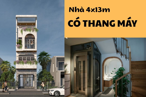 19 Mẫu thiết kế nhà 4x13m thang máy​ hiện đại & bản vẽ chi tiết
