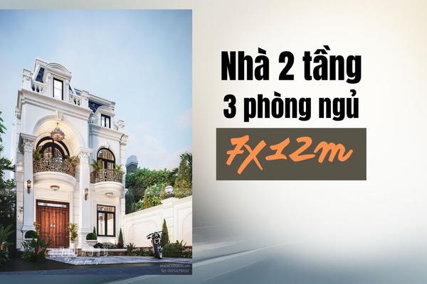 Tham khảo 31 mẫu nhà 2 tầng 7x12m 3 phòng ngủ đẹp tiện nghi