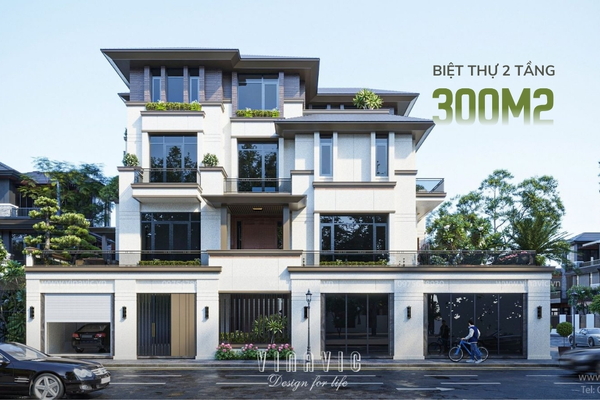 Top 100 Mẫu Thiết kế biệt thự 2 tầng 300m2 Sang Trọng Đẳng Cấp
