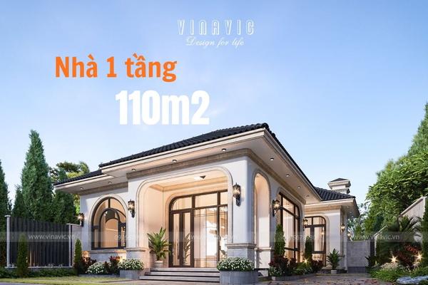 13+ Mẫu thiết kế nhà 1 tầng 110 m2​ chia công năng cực tiện nghi