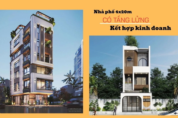 Gợi ý mẫu nhà phố 4x20 có tầng lửng kết hợp kinh doanh​ đẹp