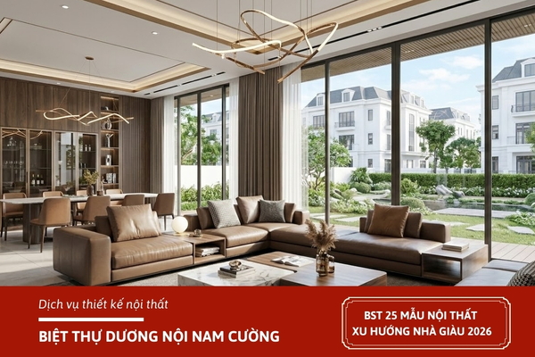 Top 25 Mẫu Nội Thất Biệt Thự Dương Nội Nam Cường Sang Trọng Xu Hướng Nhà Giàu 2026