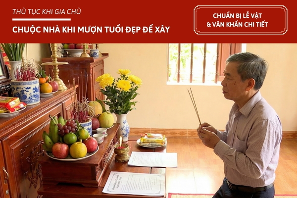 Thủ Tục chuẩn bị Lễ, Văn khấn Chuộc Nhà Khi Mượn Tuổi gồm những gì? 