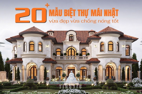 20 Mẫu biệt thự mái Nhật vừa đẹp vừa chống nóng tốt