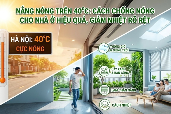 Nắng nóng trên 40 độ C: Cách chống nóng cho nhà ở hiệu quả, giảm nhiệt rõ rệt