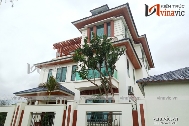 Mẫu thiết kế nhà mặt tiền 12m đẹp diện tích 170m2 Ninh Bình TCBT1663