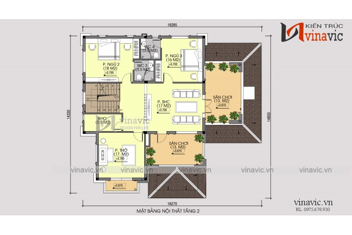Nhà vuông 300m2 3 phòng ngủ 2 tầng mặt tiền 15m ở Sơn La BT1901