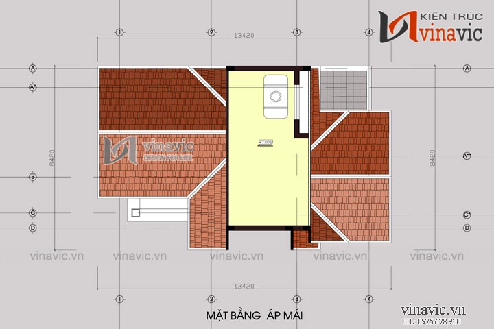Mẫu nhà đẹp 2 tầng hình chữ l 3 phòng ngủ kích thước 12x10m BT1504