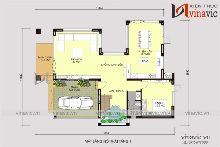 Biệt thự 2 tầng 100m2 3 phòng ngủ thiết kế hiện đại ở Phú Thọ BT1668