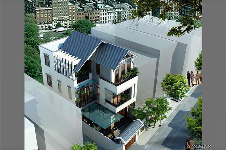 Mẫu thiết kế nhà biệt thự phố 3 tầng đẹp BT1405