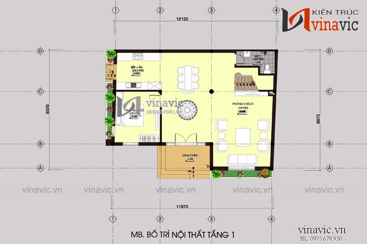 Nhà 3 tầng 100m2 mặt tiền 9m 3 phòng ngủ P.Khách, P.Bếp, P.Thờ BT1506