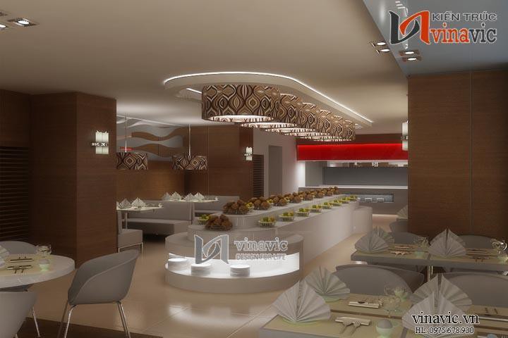 Mẫu thiết kế nhà hàng đẹp theo phong cách hiện đại NH03