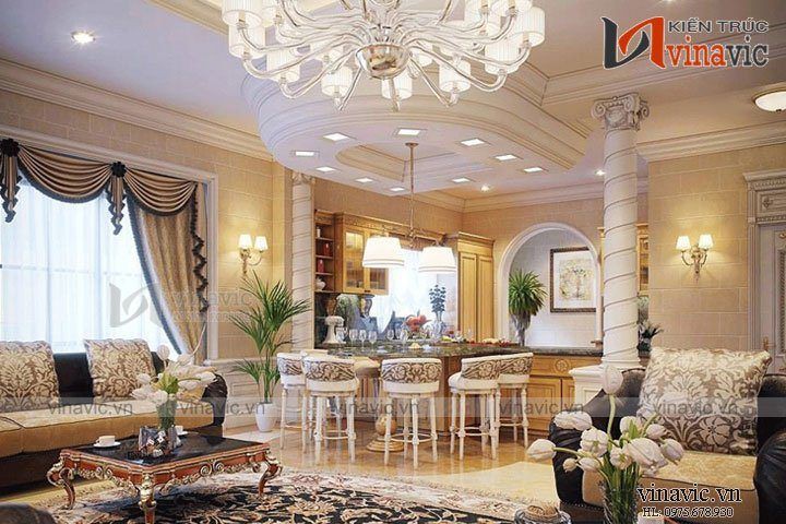 Thiết kế nội thất cổ điển sang trọng cho quý tộc Việt biệt thự NTB1600