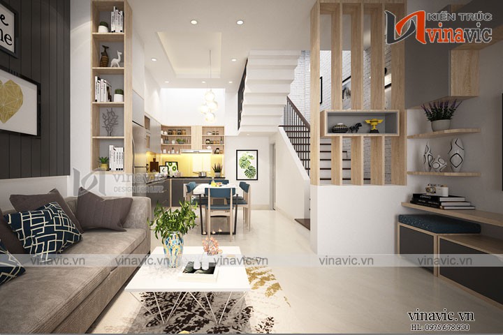 Mẫu thiết kế nội thất hiện đại cho căn nhà phố diện tích nhỏ NTNO1620