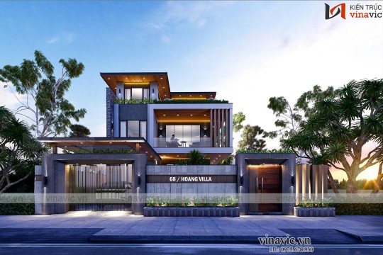 Thiết kế Villa 3 tầng hiện đại ở Chương Mỹ - Hà Nội BT2016
