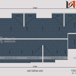 Mẫu thiết kế nhà 2 tầng 120m2 3 phòng ngủ mặt tiền 7m BT1681