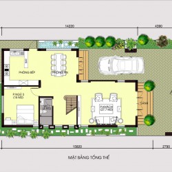 Biệt thự 3 tầng hiện đại mặt tiền 8m mái thái ở Phố Nối- Hưng Yên BT1692