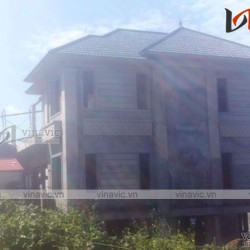 Hoàn thiện công trình biệt thự 2 tầng 1 hầm hiện đại ven sông Cầu TCBT1669