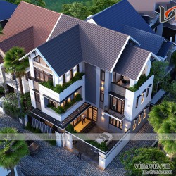 Thiết kế nhà 3 tầng 140m2 5 phòng ngủ ở Hà Nam BT2012