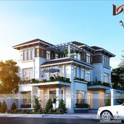 Thiết kế nhà đẹp 3 tầng hiện đại 12x15m2 ở Hạ Long- Quảng Ninh BT2011