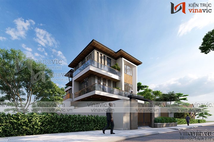 Biệt thự nhà vườn hiện đại 3 tầng ở Sơn La BT2101
