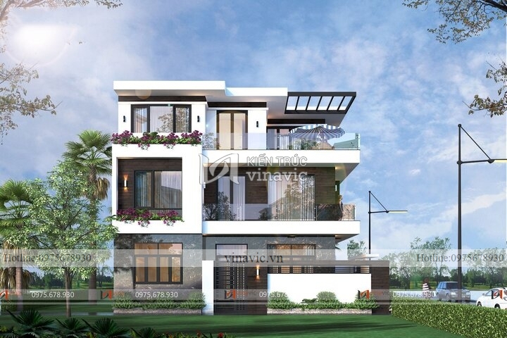 Mẫu thiết kế nhà 3 tầng hiện đại ở Hà Nội BT2112